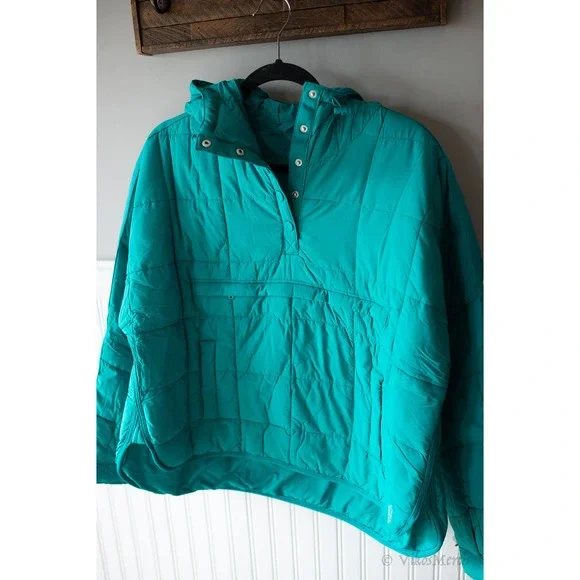 Free People Pippa Packable Pullover Puffer Jacket Small Teal - Picture 4 of 7